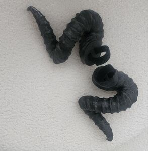 Black Glitter Cosplay Horns Devil Ram - Headphone Attachment